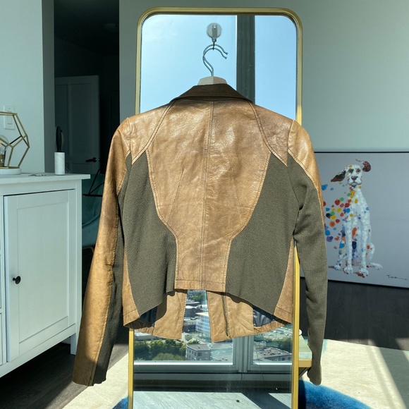 Cropped Biker Jacket Lambskin/cotton - Picture 3 of 7